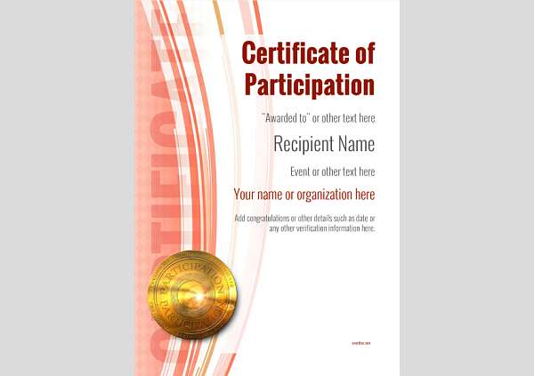 certificate-of-participation-template-award-modern-style-1-red-medal Image