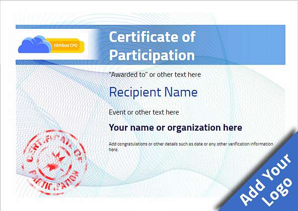 certificate-of-participation-template-award-modern-style-3-blue-stamp Image