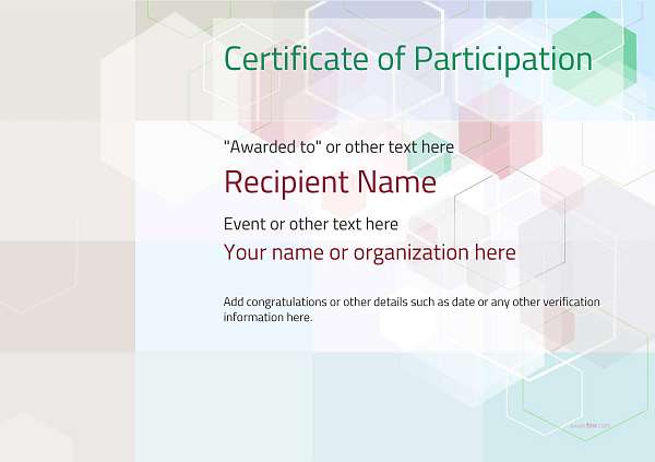 certificate-of-participation-template-award-modern-style-5-default-blank Image