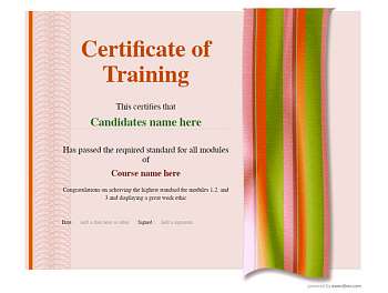 Certificate of Training - Free and Simple to Use