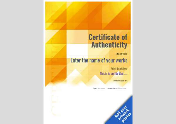 portrait format modern style authenticity certificate Image