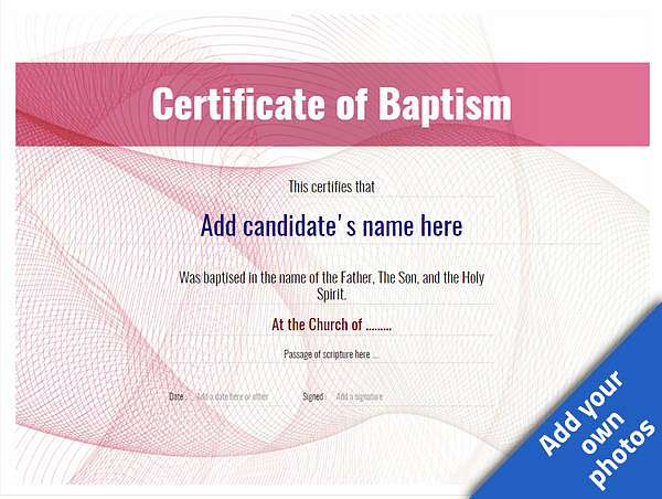 red baptism certificate blank modern Image