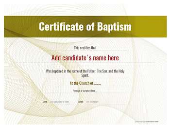 Baptism Certificates - Free and Simple to Use