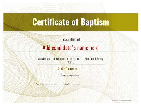 Baptism Certificates - Free and Simple to Use