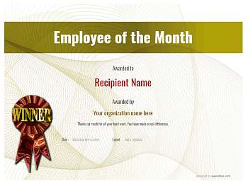 Free employee of the month certificate templates