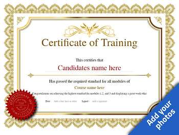 Certificate of Training - Free and Simple to Use