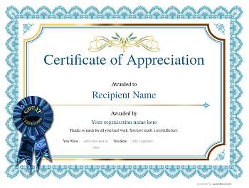 Free Certificate of Appreciation template - Simple to Use and download ...