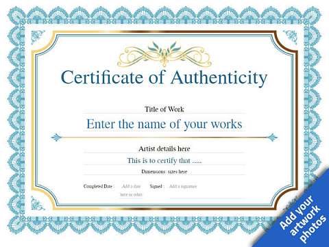 Certificate of Authenticity - Free and Simple to Use templates