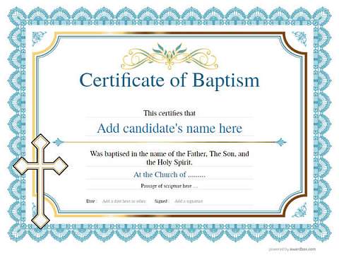 Baptism Certificates - Free and Simple to Use