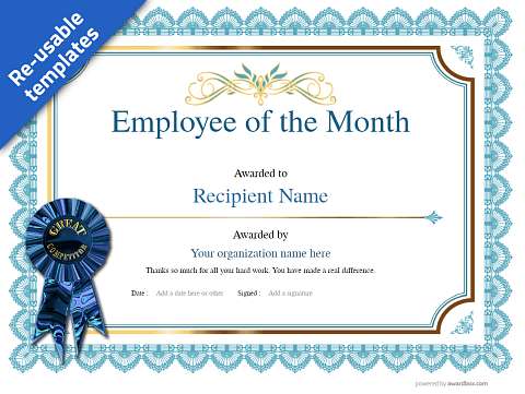 Free employee of the month certificate templates