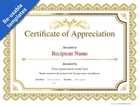 Free Certificate of Appreciation template - Simple to Use and download ...