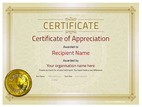 Free Certificate of Appreciation template - Simple to Use and download ...