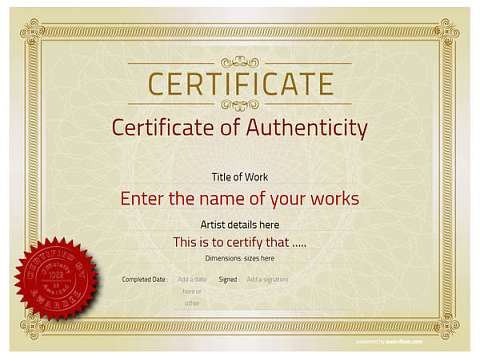 Certificate of Authenticity - Free and Simple to Use templates