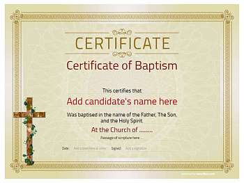 Baptism Certificates - Free and Simple to Use