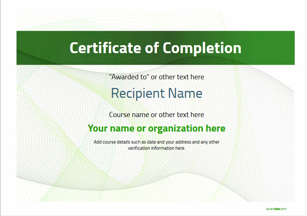 certificate of completion free quality printable templates download