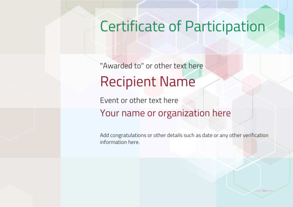 Participation Certificate Templates Free Printable Add Badges