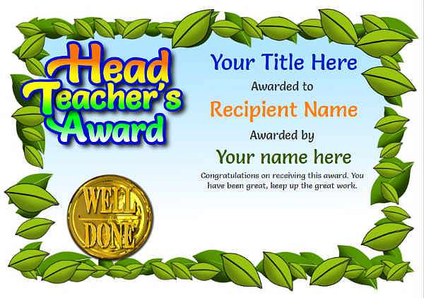 junior certificate template head teacher Image