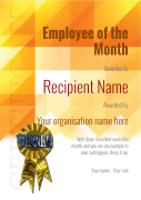 Employee of the Month Certificate - Free Well Designed Templates