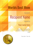 Worlds Best Mom Certificate - Use Free Templates by Awardbox