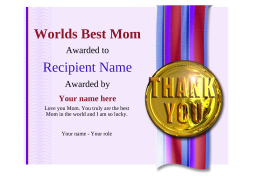 Worlds Best Mom Certificate - Use Free Templates by Awardbox