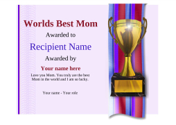 Worlds Best Mom Certificate - Use Free Templates by Awardbox