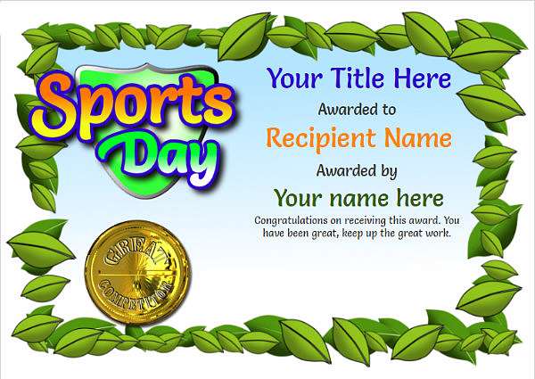 junior certificate template sports day Image